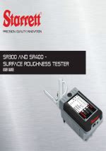 Pdf Download | Starrett SR400 Surface Roughness Tester User Manual (78 pages) | Also for: SR300 ...