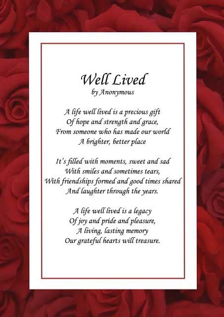 15 A Life Well Lived Encouraging Poems Quotes