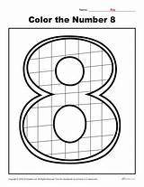 Color The Number 8  Preschool Worksheet sketch template