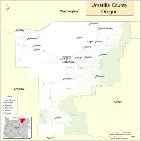 Map of Umatilla County, Oregon - Where is Located, Cities, Population ...