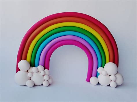 Rainbow Cake Topper by HugsandSparkles on Etsy