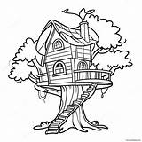 Whimsical Tree House Coloring Page 15911 12558 sketch template
