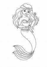 Little Mermaid Coloring Pages Easy sketch template