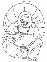 Buddha Coloring Pages Laughing Chinese Printable Happy Year Drawing  sketch template