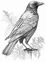 Flying Crow Coloring Pages sketch template