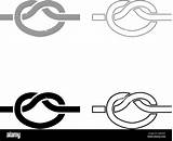 Knot Rope Tied Node Join Concept Noose Icon Outline Set Black Grey  sketch template