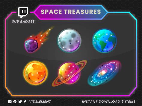 Planets Twitch sub badges / Planets Twitch emotes / Planets badges for ...