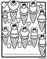 Ice Cream Cone Shape Coloring Pages Summer Picnic Dauber Q Tip Art  sketch template