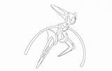 Deoxys Pokemon Coloring Page Free Printable  sketch template