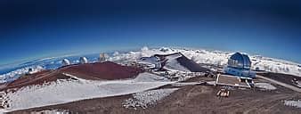 lever du soleil, panorama, Hawaii, télescopes, mauna kea, w, m, keck, observatoire, volcan en ...