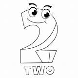 Premium Vector  Number 2 coloring Page With The Face And number two sketch template