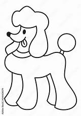 Cute poodle Dog Printable coloring Page For Kids Stock Vector  Adobe sketch template
