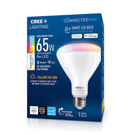 Cree Lighting Connected Max 65-Watt EQ Full Spectrum Medium Base (E-26) Dimmable Smart Light ...