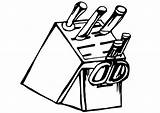 Coloring Page knife block  Free Printables Img 19077 sketch template