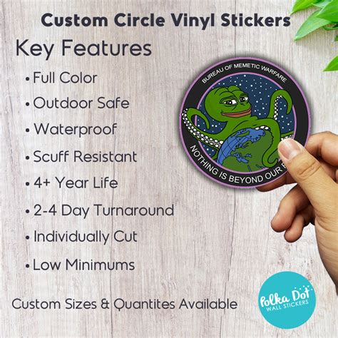 Custom Circle Vinyl Stickers - Gloss or Matte Finish – Polka Dot Wall ...