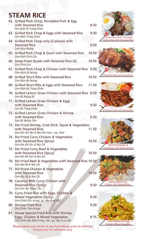 Tony's Vietnamese Restaurant menu in Airdrie, Alberta