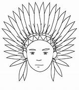 Indian Headdress Coloring Page sketch template