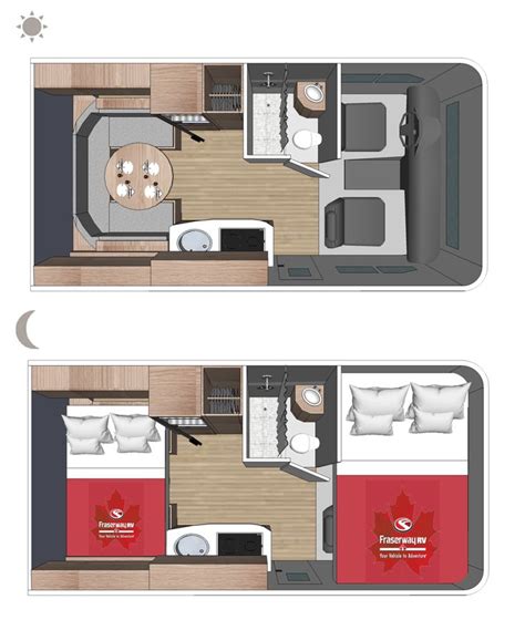 C-Small Floor plan (day and night) | Campervan interior, Motorhome, Rv floor plans