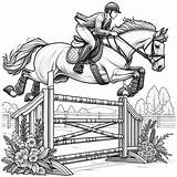 Coloring Page Equestrian Jump Color For Kids  Inspire Olympic Dreams sketch template