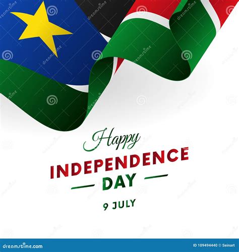 Banner or Poster of South Sudan Independence Day Celebration. Waving ...