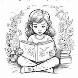 Premium Vector  Illustartion coloring Book Page Women Read sketch template