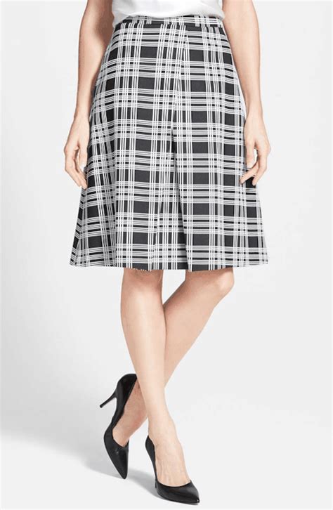 Plaid Jacquard Full Skirt