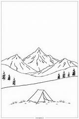 Wilderness Camping Ground Panorama Coloring Page Free PDF&ampPNG Printable sketch template
