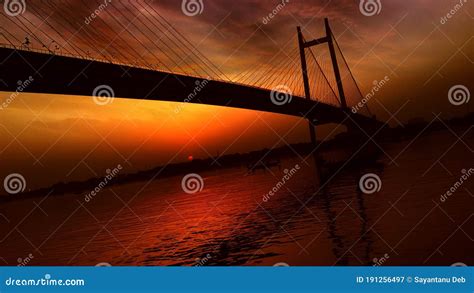 Suspension Bridge Known As The Vidyasagar Setu Built On The River ...