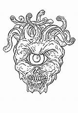 Free Printable Scary Monster Coloring Page Sheet And Picture For  sketch template