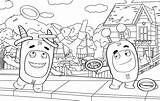 Coloring Pogo Stick Kids Garbage Truck Sketch Page sketch template