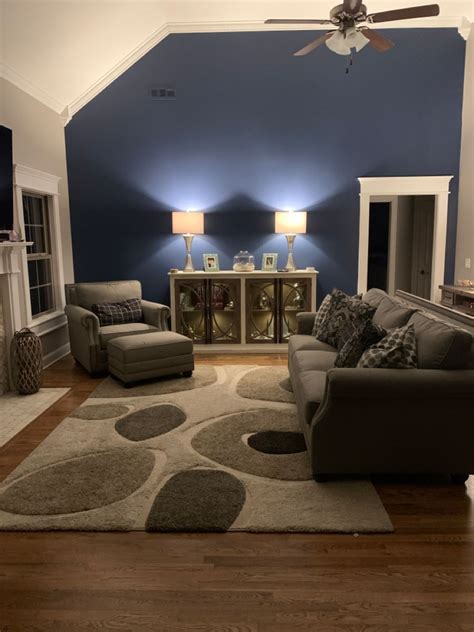 Sherwin Williams Indigo Batik | Blue walls living room, Accent walls in living room, Blue accent ...