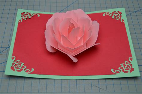Rose Flower Pop Up Card Tutorial - Creative Pop Up Cards