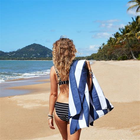 Dock & Bay Beach Towels - Cabana - Whitsunday Blue | Quick dry towel, Striped beach towel, Beach