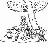Belle And Friends Family Picnic Coloring Pages  NetArt sketch template