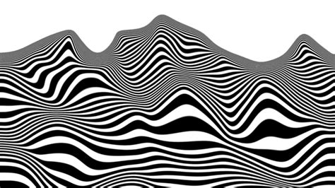 Ripple 3d Optical Illusion Horizontal Map Black And White Texture ...