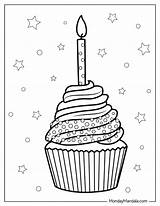 Birthday Cupcake Coloring Pages sketch template