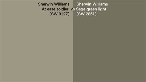 Sherwin Williams At ease soldier vs Sage green light side by side comparison