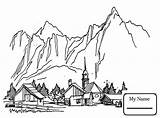 Swiss Alps Coloring Pages sketch template