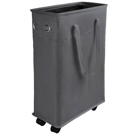 LotFancy Laundry Hamper with Wheels, 45L Laundry Basket (Grey) - Walmart.com - Walmart.com