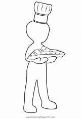 Baker 3 Coloring Page For Kids  Free Bakers Printable Pages sketch template