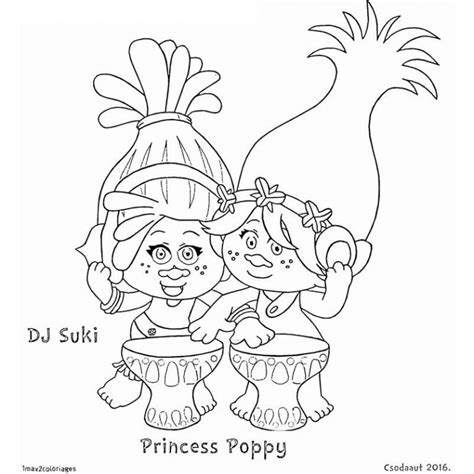 DJ Suki from Trolls Coloring Pages - XColorings.com