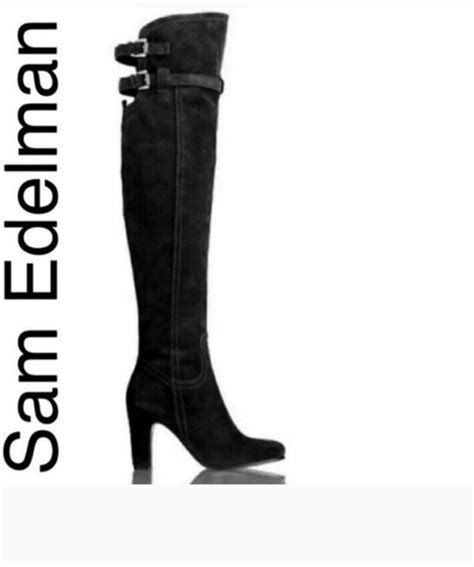 Sam Edelman boots Womans Size 9.5 Kneew High Black Leather | eBay