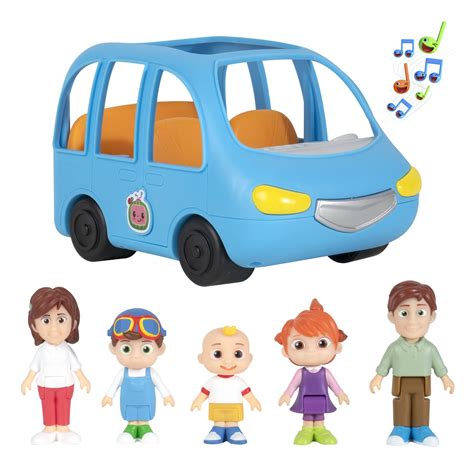 CoComelon Deluxe Family Fun Car, with Sounds - Includes JJ, Mom, Dad, Tomtom, YoYo - Plays Clip ...