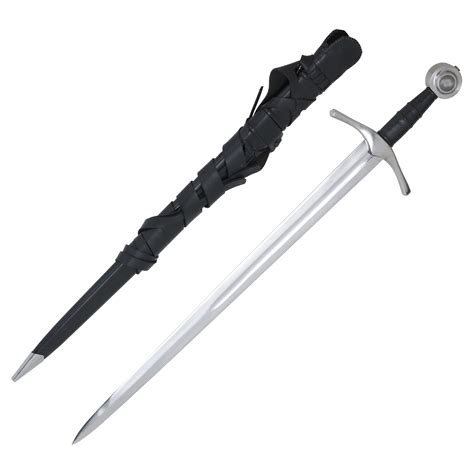 Battle Ready Medieval Knight Sword with Leather Scabbard | From The Armoury