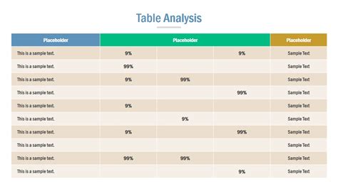 Product and Services Specification Table PPT - SlideModel