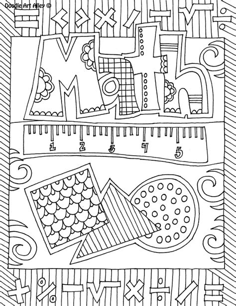 Subject Cover Pages Coloring Pages - CLASSROOM DOODLES