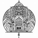 Simpatica moschea islamica Da Colorare · Creative Fabrica sketch template