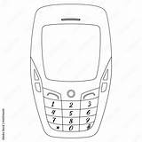 Classic Keypad mobile phones coloring Pages Vector For  sketch template