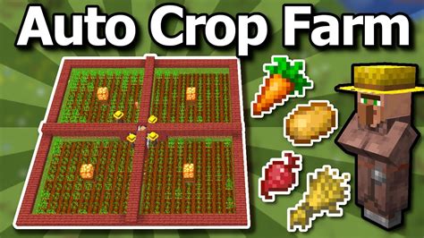 Minecraft Villager Auto Crop Farm Tutorial - Potato Wheat Carrot ...