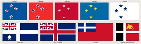 Nordic Cross flags and Southern Cross flags reversed : r/vexillology